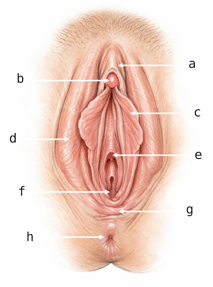 Vulva mit Beschreibung